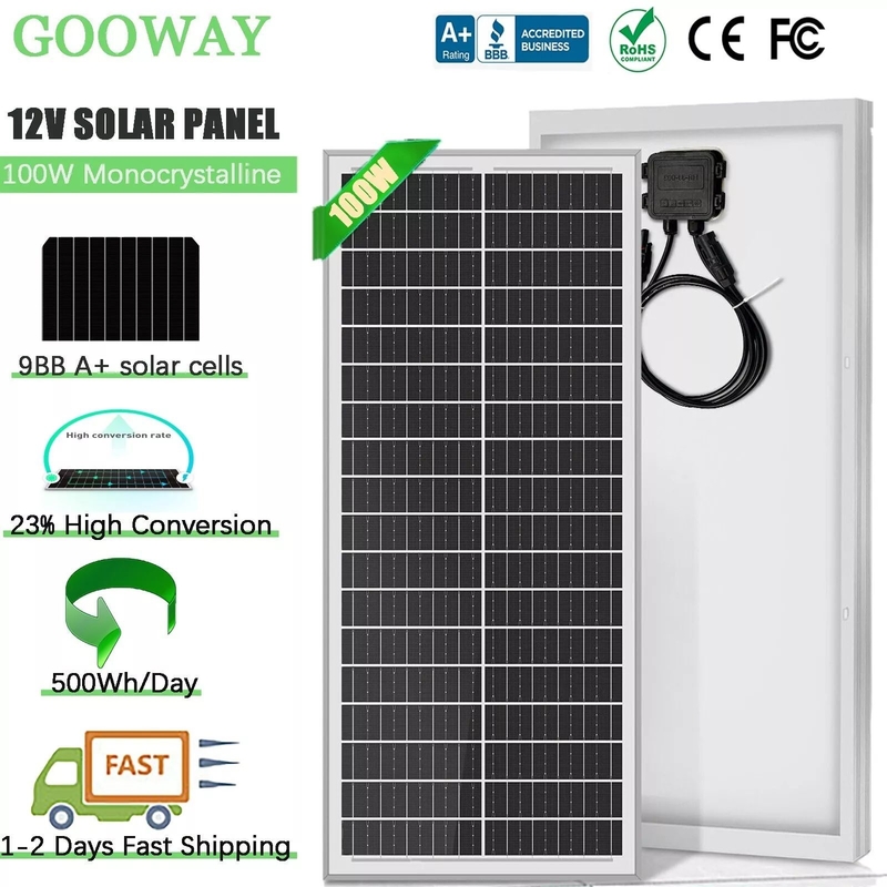 12v zonnepaneel 100w batterijoplader Mono Home Off Grid RV Camper Boot Caravan