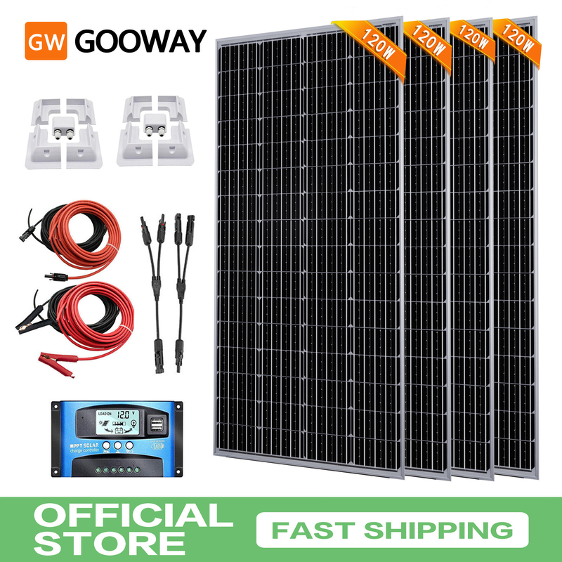 120w zonnepanelen 12v met montagebeugels Caravan RV Camper Van dakbed