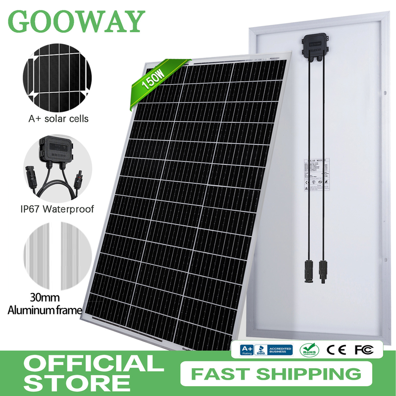 150w zonnepaneel 12v Mono Off Grid Power Voor RV Campervan Boot Caravan Motorhome