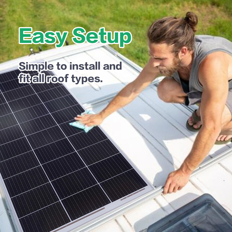 200w zonnepaneel 12v Mono Off Grid Power Voor RV Campervan Boot Caravan Motorhome