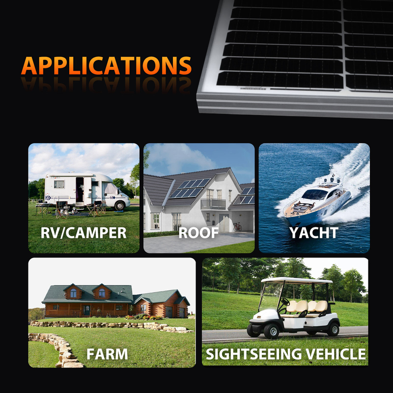200w 400w 800w zonnepaneel kit 12v met montagebeugels RV caravan camper van