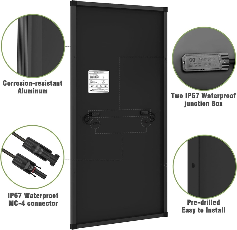 200w zonnepaneel Mono Off Grid Power Voor RV Campervan Boat Caravan Motorhome UK