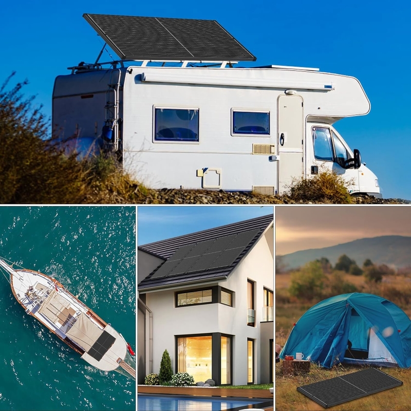 200w zonnepaneel Mono Off Grid Power Voor RV Campervan Boat Caravan Motorhome UK
